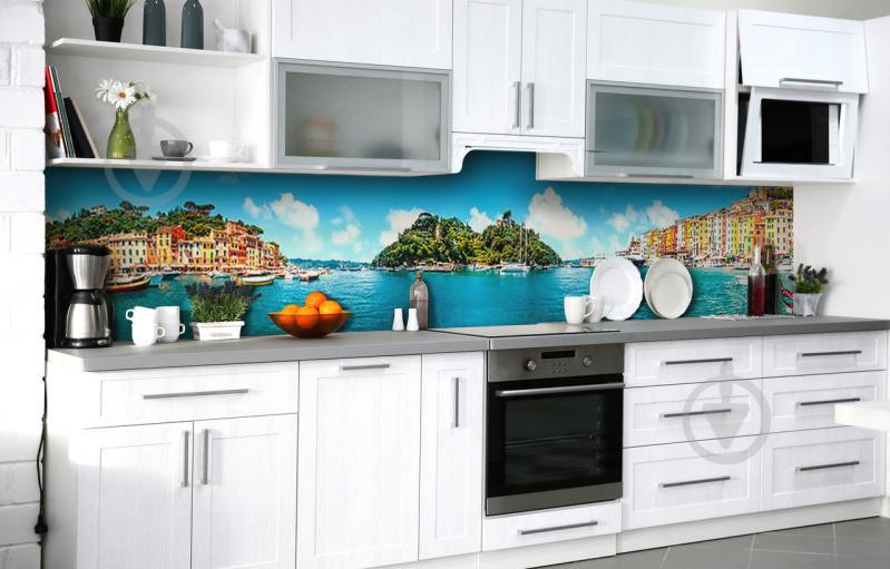 Скинали на кухню Zatarga «Чары Италии» 600х2500 мм виниловая 3Д наклейка кухонный фартук самоклеящаяся