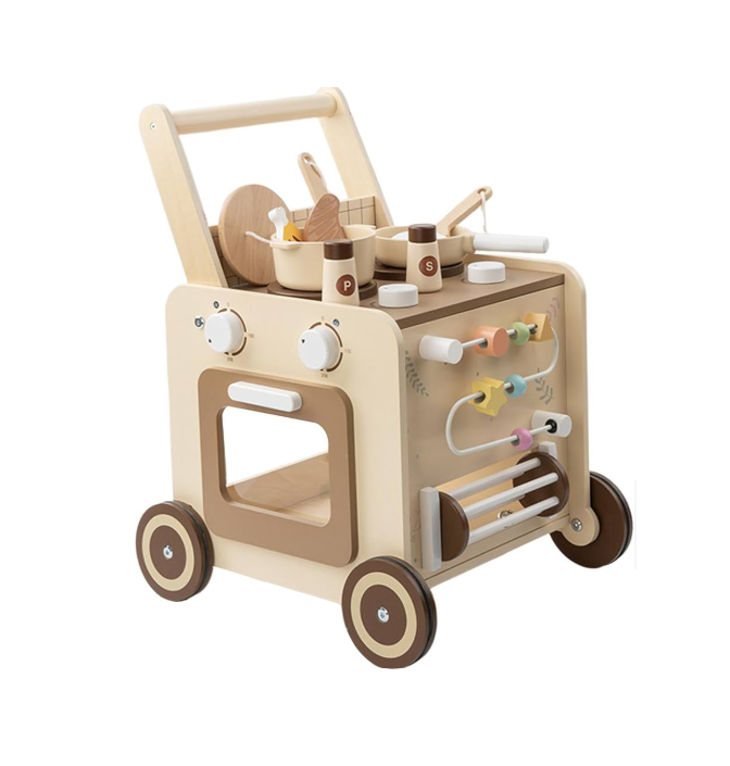 Ходунки детские Montessori 3в1 деревянные бизиборд/игровая кухня и подвижные элементы Натуральный (MT-WK302) Ходунки детские Montessori 3в1 деревянные бизиборд/игровая кухня и подвижные элементы Натуральный (MT-WK302)