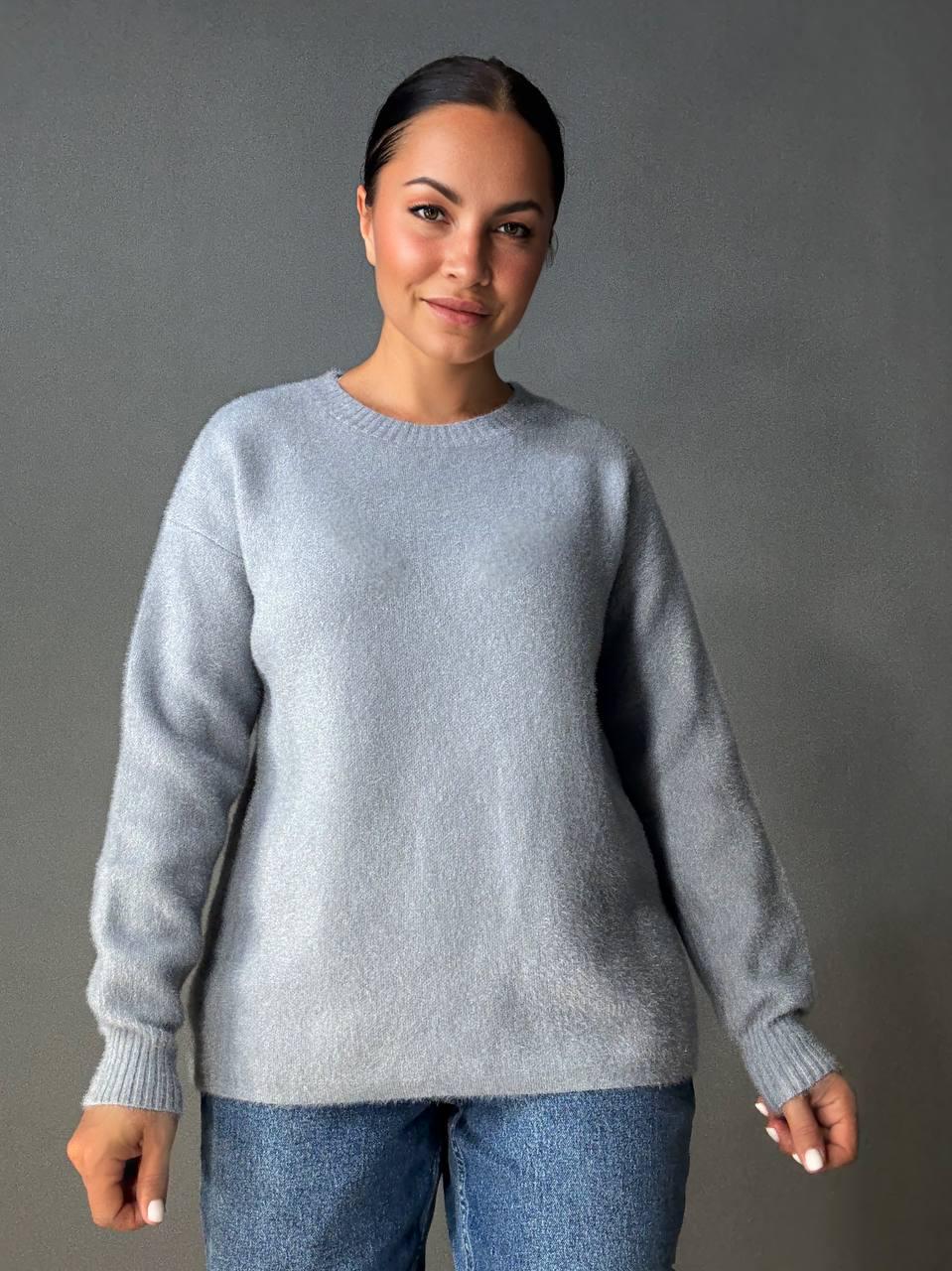 Светр жіночий Fancy Matinee 5977 ангора базовий OS Сірий (5036) - фото 8 Светр жіночий Fancy Matinee 5977 ангора базовий OS Сірий (5036) - фото 8
