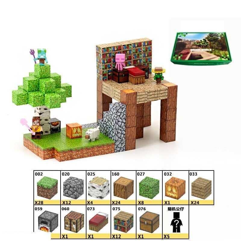 Конструктор магнітний Minecraft LZCK024 фігурки героїв 128 елементів (MTT-198585) - фото 2