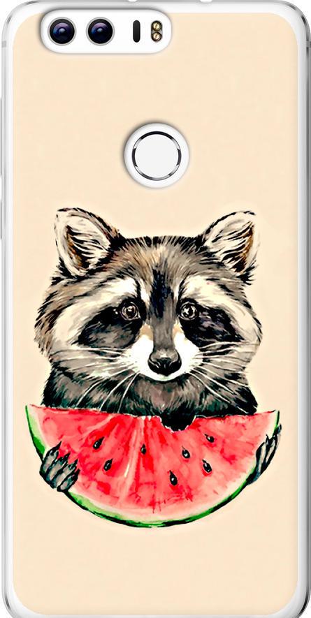 Чехол на Huawei Honor 8 Енотик с арбузом (4605u-351-42517)