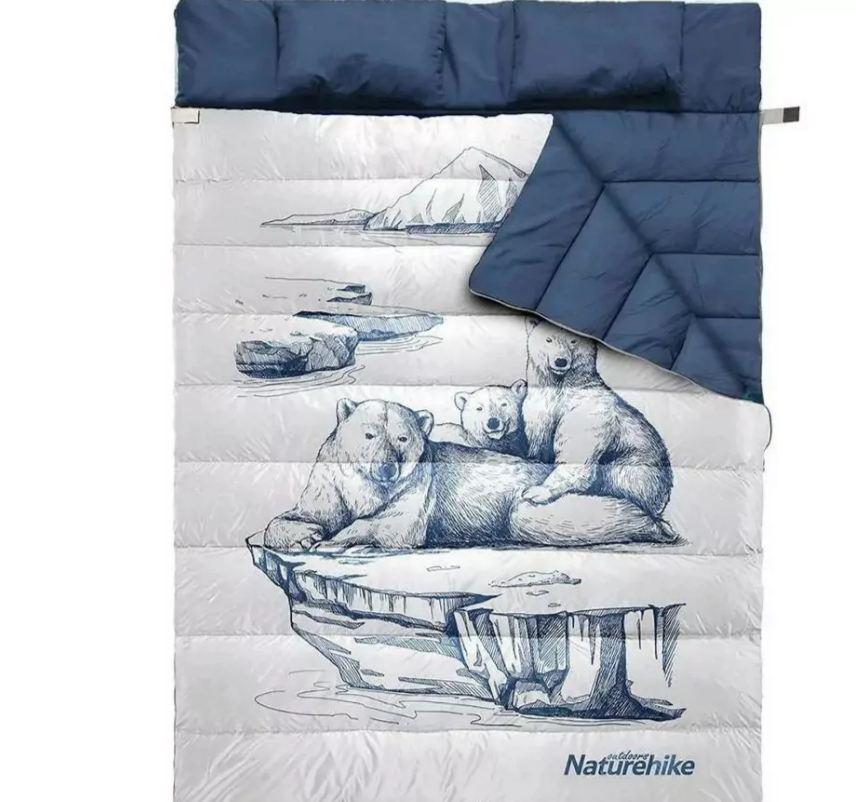 Спальный мешок двухместный Naturehike NH21MSD06 с подушками Blue (606445)