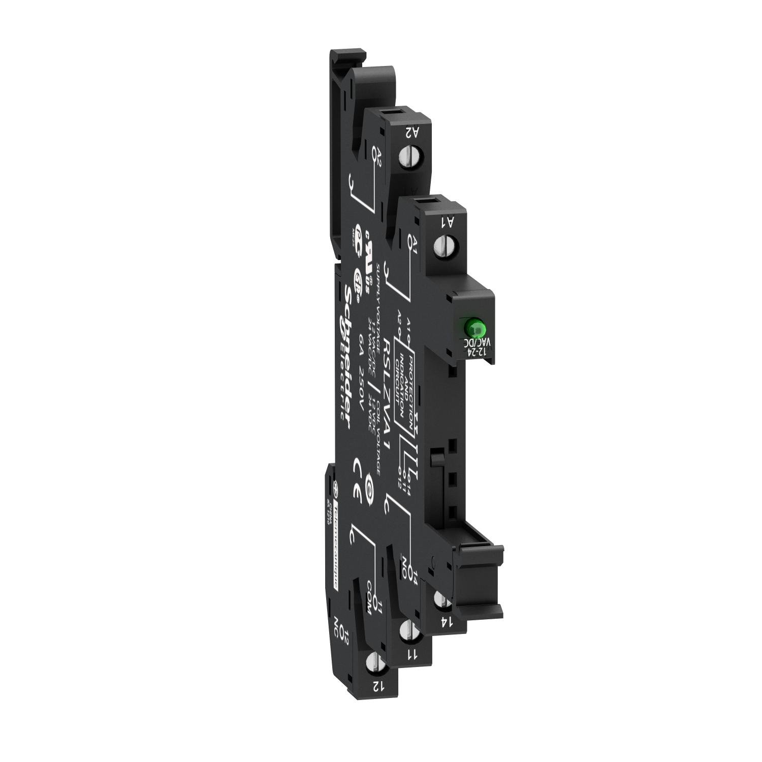 Колодка винтовая Schneider Electric Harmony 6A 1к 12-24V AC/DC RSL для промежуточного реле (RSLZVA1)