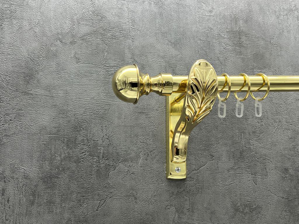 Карниз Quadrum Бостон гладкая штанга одинарный ретро 25 мм 240 см Золотой