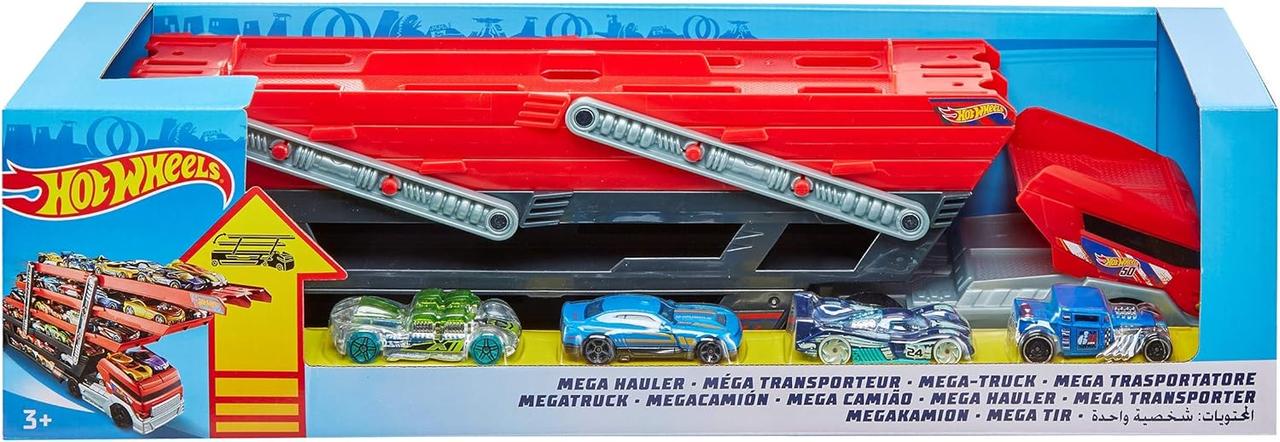 Грузовик автовоз Hot Wheels Modern Big Rig Mega Race Car Haule Exclusive (2072917197)
