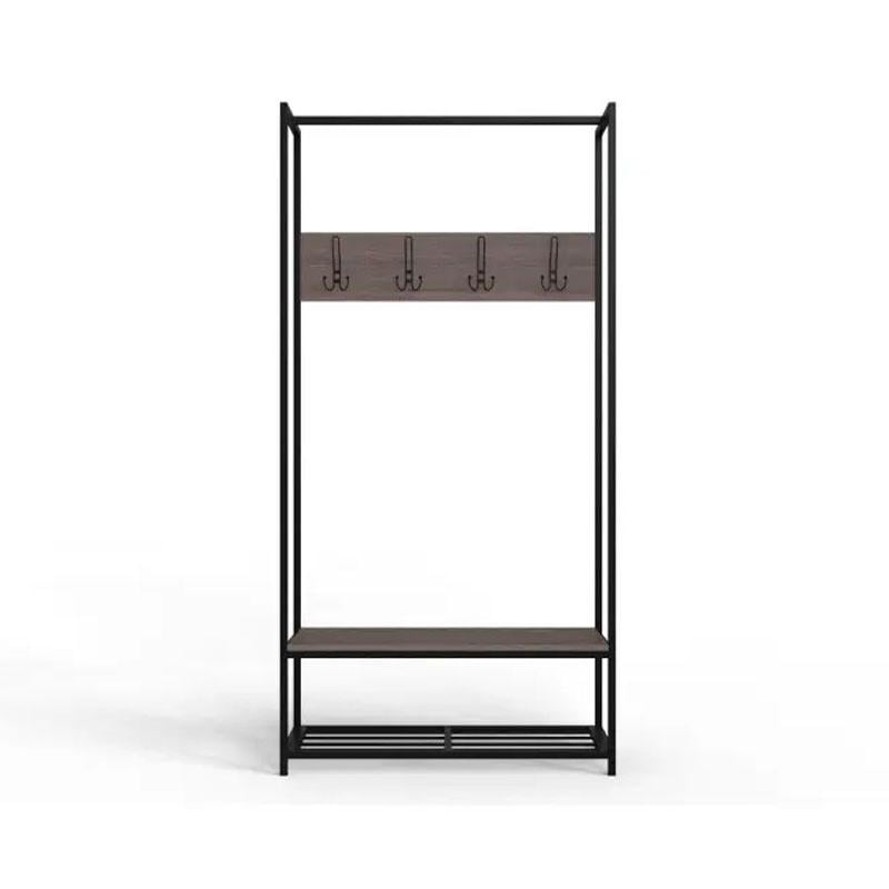 Вешалка модульная напольная Ferrum-decor Трелис 13 ДСП 16 мм 180x90x38 см Черный/Дуб Сонома Трюфель (FRD-104329)