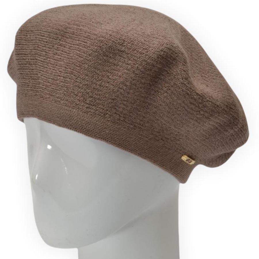 Берет женский Lirus Гамма из шерсти двойной с люрексовой нитью Темно-пудровый