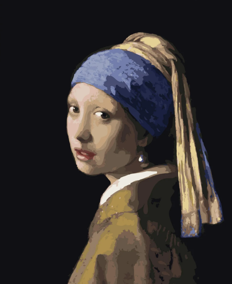 Картина по номерам Strateg Премиум Девушка с жемчужной серьгой с лаком и уровнем 40x50 см (SY6635)