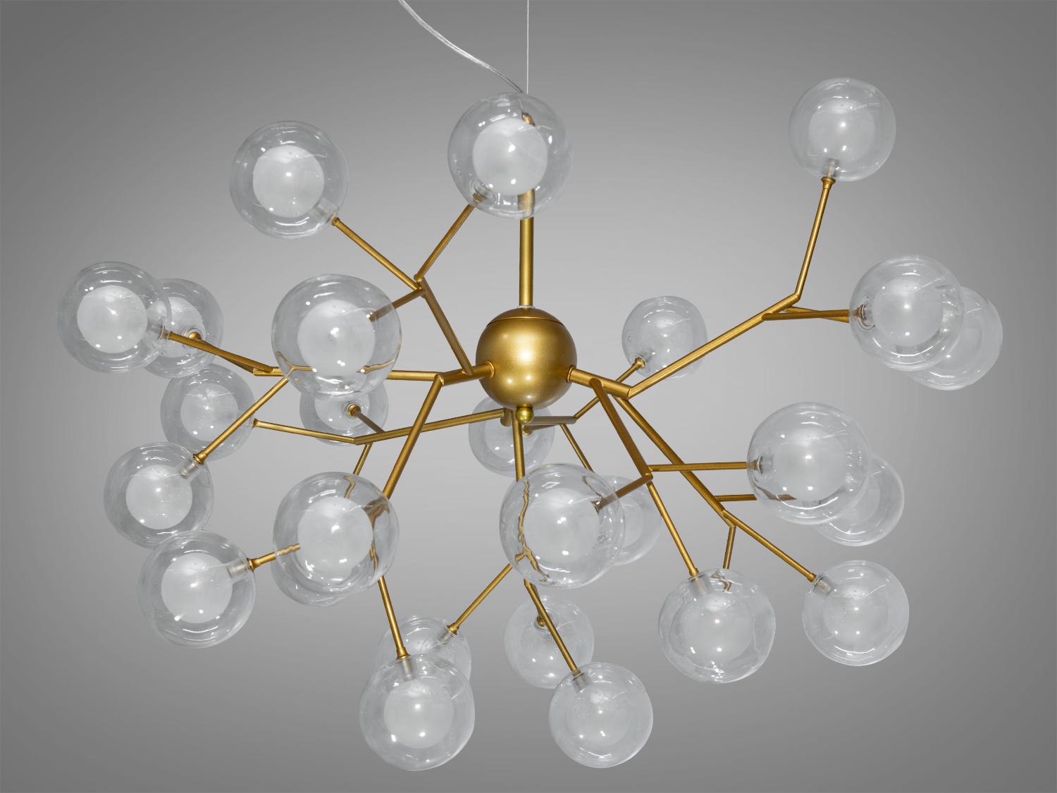 Люстра подвесная Светлячок 27 ламп Золотой сатин (887-27B GD) - фото 2 Люстра подвесная Светлячок 27 ламп Золотой сатин (887-27B GD) - фото 2