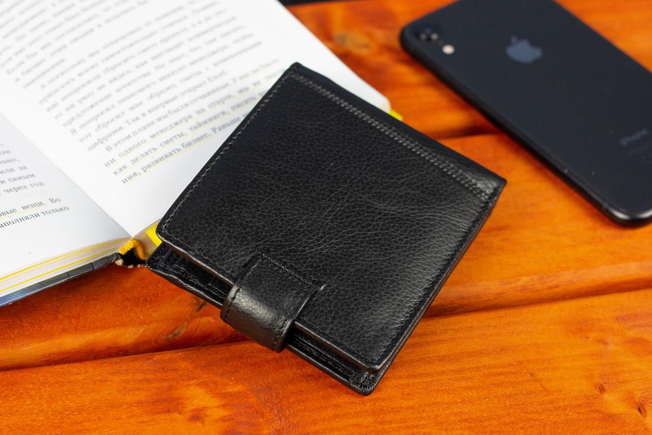 Портмоне мужское St Leather на кожаной кнопке Черный (ST104) - фото 10 Портмоне мужское St Leather на кожаной кнопке Черный (ST104) - фото 10