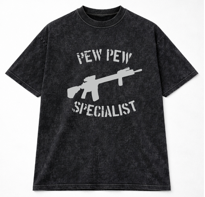 Футболка PEW PEW specialist бавовна оверсайз XL Чорний