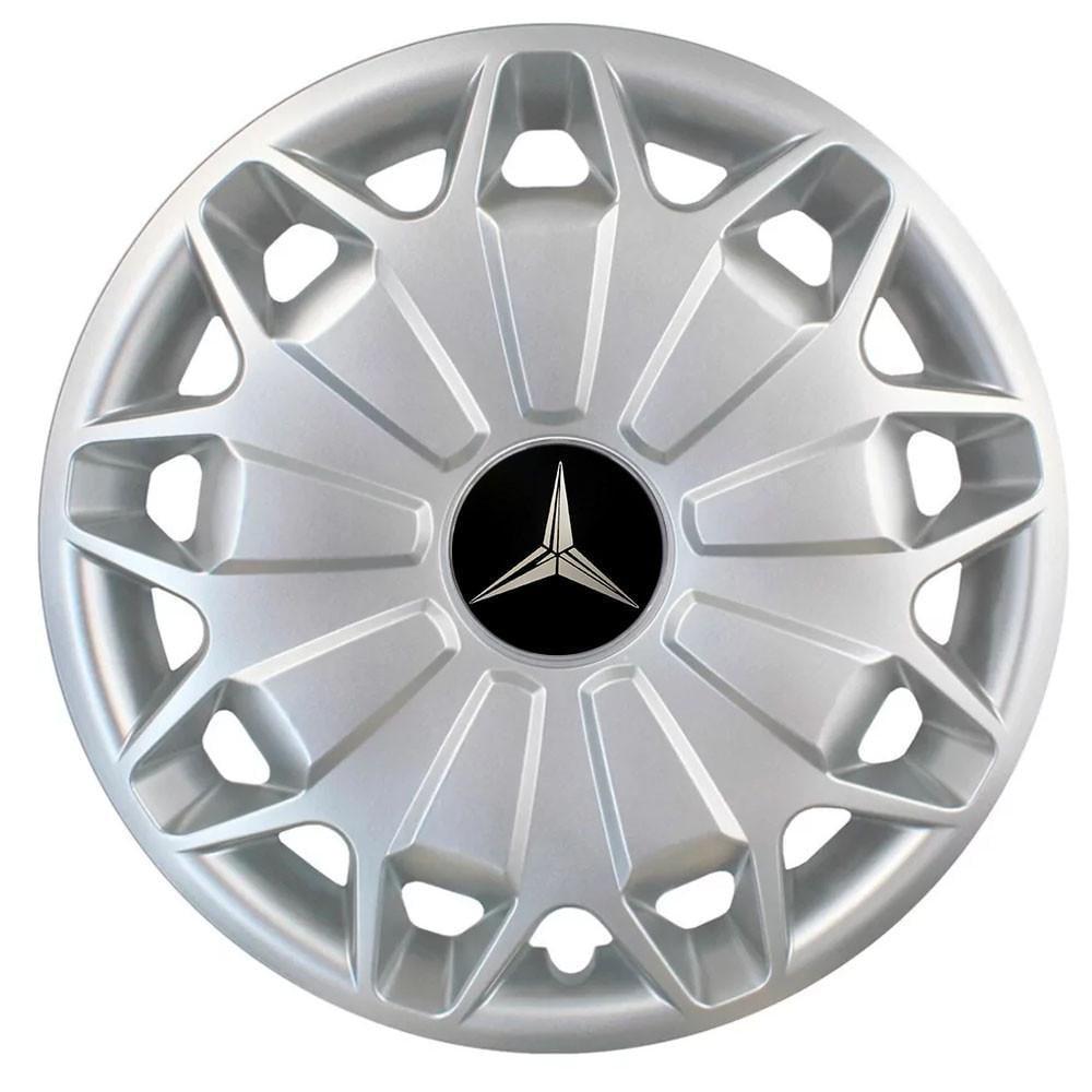 Колпаки SJS 338 з логотипом Mercedes-Benz R15 4 шт. Серебристый (2654558854)