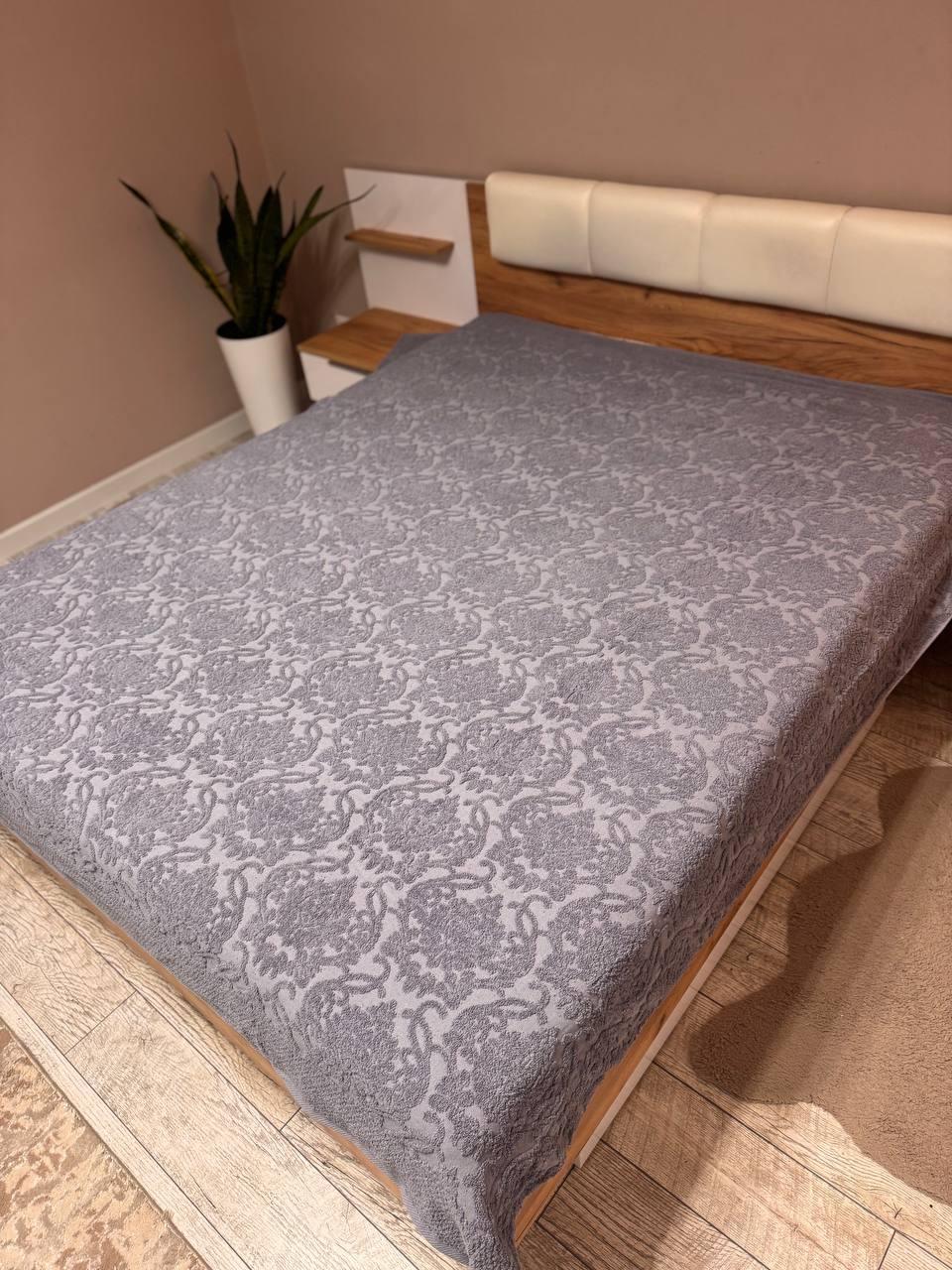 Покривало махрове євро 200х220 см Графітовий (П4К-Al-mahr-pro-002)