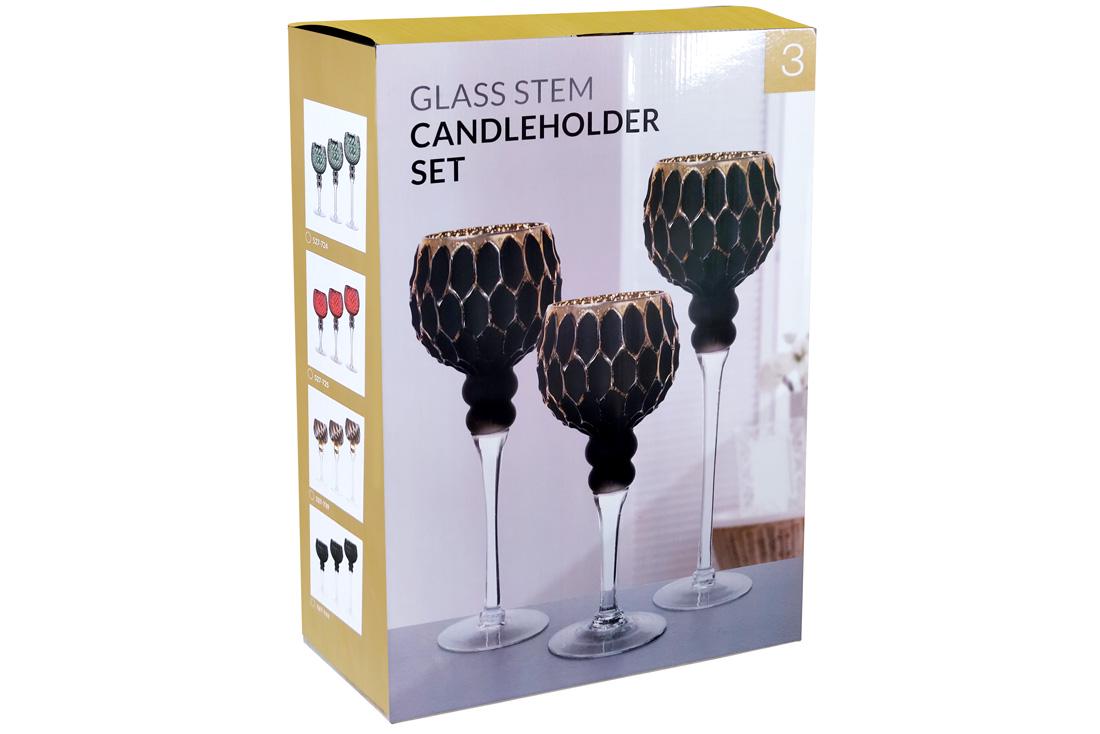 Набор стекляных подсвечников BonaDi 3 шт. (527-742) - фото 2 Набор стекляных подсвечников BonaDi 3 шт. (527-742) - фото 2