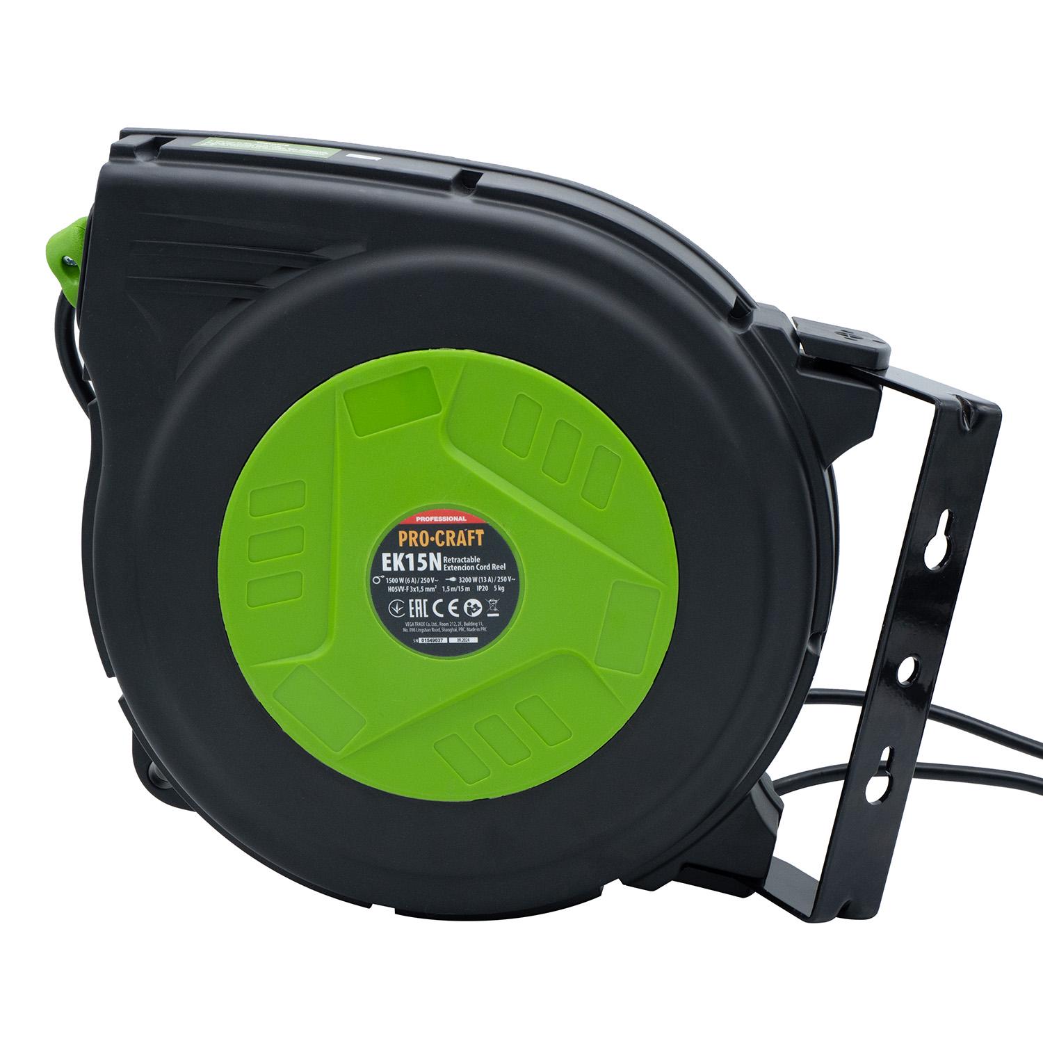 Подовжувач на котушці Procraft EK15N 3x1,5 мм² 15 м (900152) - фото 4 Подовжувач на котушці Procraft EK15N 3x1,5 мм² 15 м (900152) - фото 4