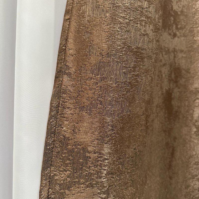 Шторы жаккардовые с мраморным узором среднее затемнение 1,5x2,7 м 2 шт. Коричневый (К1039-17) - фото 9
