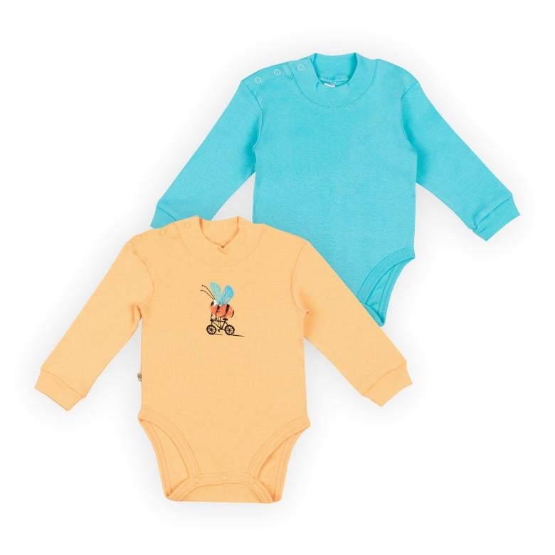 Комплект боди для малыша Gabbi BD-24-8 92 см 2 шт. Оранжевый/Ментоловый (13933)