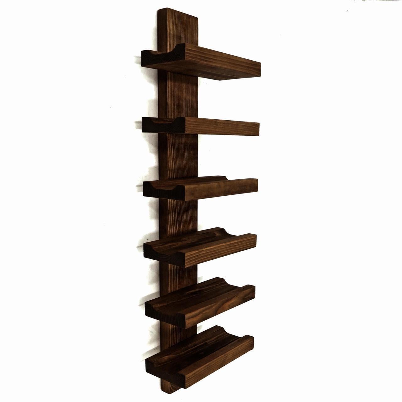 Полка для вина настенная из дерева Мотомия Робуста (ПНК-007436)