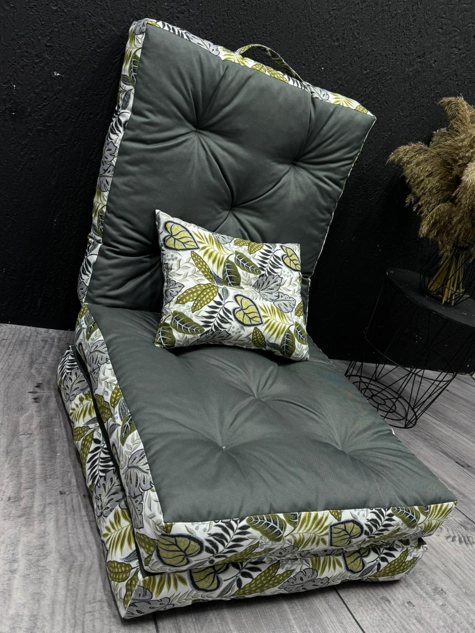 Матрац-трансформер 3в1 оксфорд з принтом 180x60x13 см Темно-сірий - фото 2