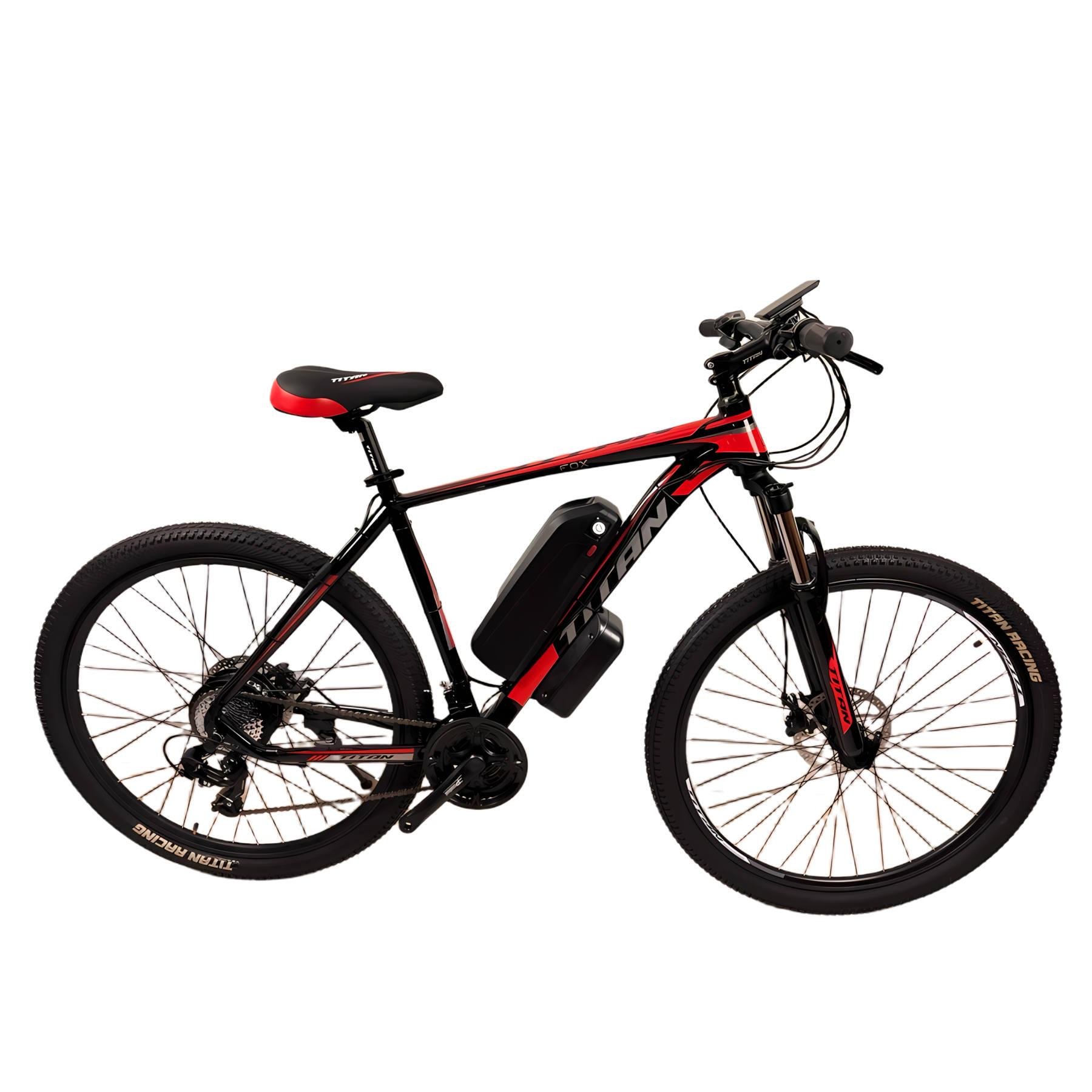 Электровелосипед Titan FOX 29" 20" MXUS FX-15 CASSETTE 48 V/13 Ah Черно-красный