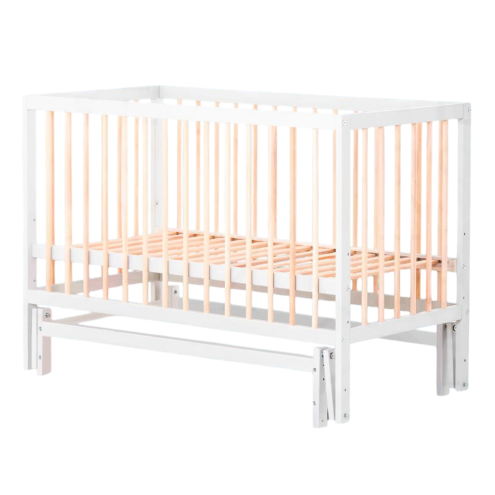 Кровать детская БУК София-2 с маятниковым механизмом Белый + дерево