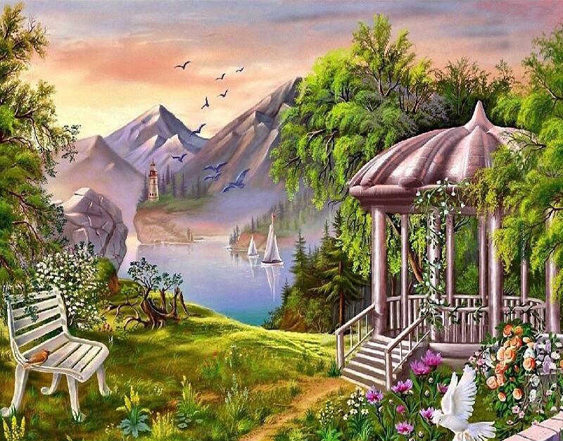 Алмазная мозаика Emerald Craft Альтанка в парке 30x40 см (23798)