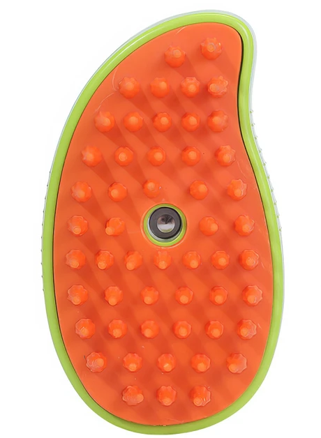 Парова щітка для вичісування шерсті кішок і собак 10х8х5 см Зелено-помаранчева (260488) - фото 1