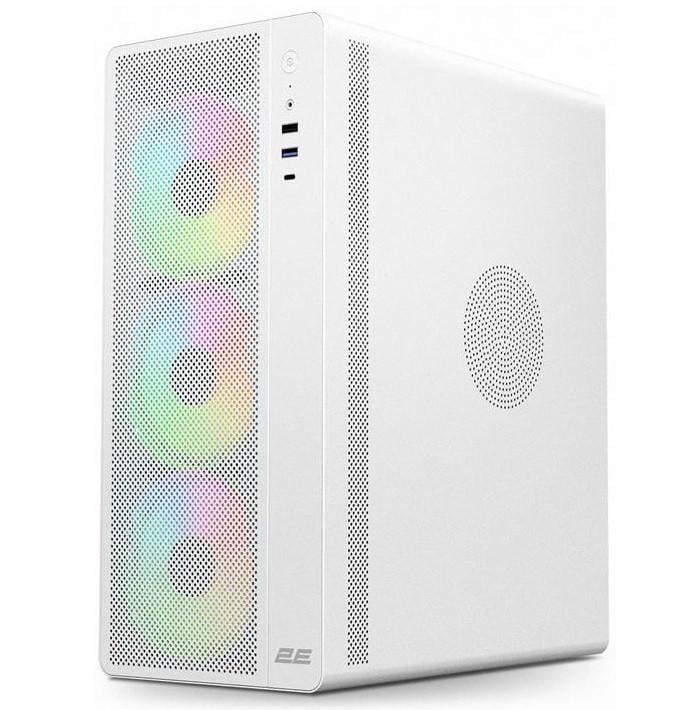 Корпус 2E Credo Plus V510W без БЖ/Mid Tower/для ATX/Micro ATX/Mini ITX, 1xType-C/1xUSB 3.0/1xUSB 2.0/макс. CPU Білий (2881189769)