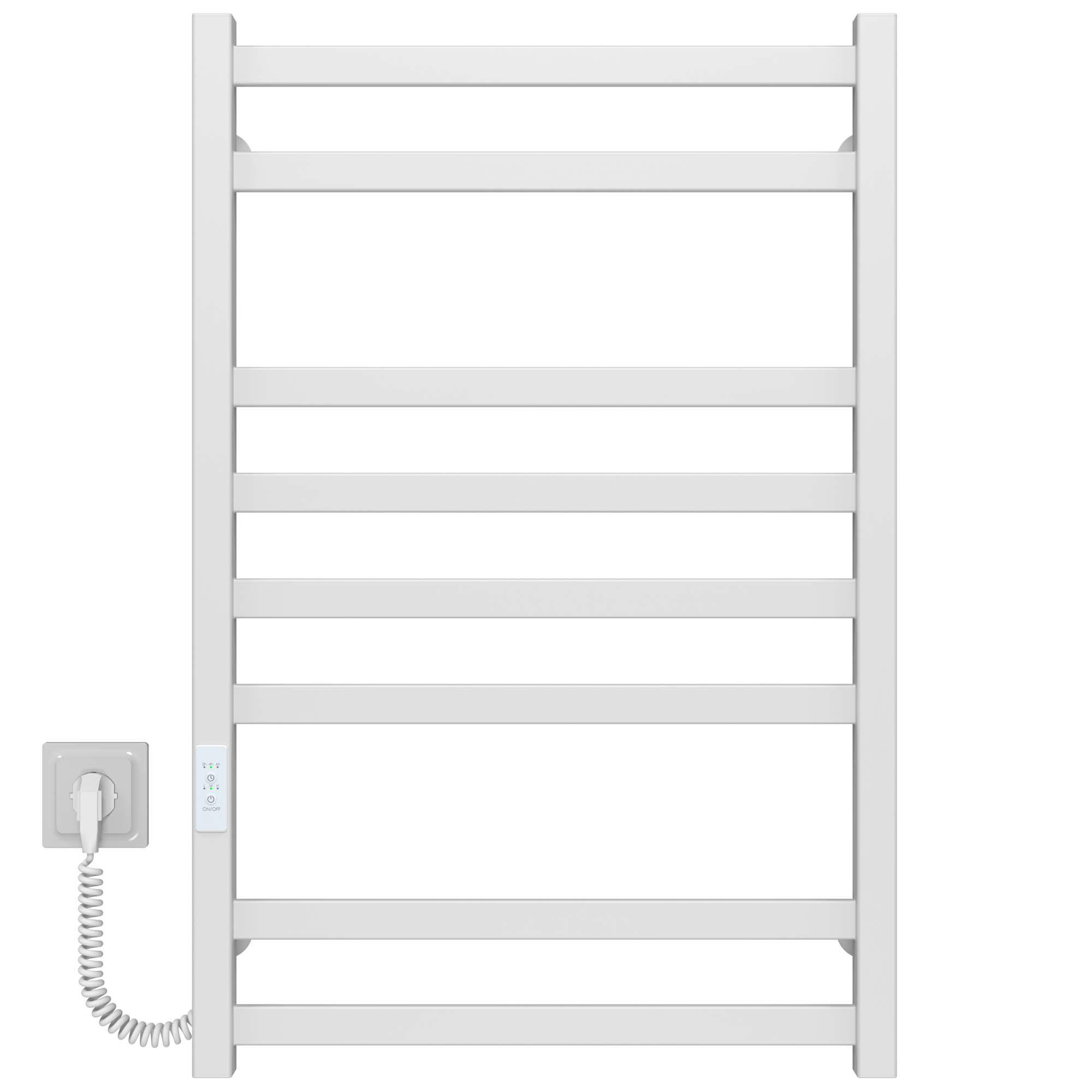 Полотенцесушитель электрический Deffi Avast П8 WD04 левое подключение крашеная сталь 500х800 мм Белый (B.AV.80.50.8.E.W.L.4)