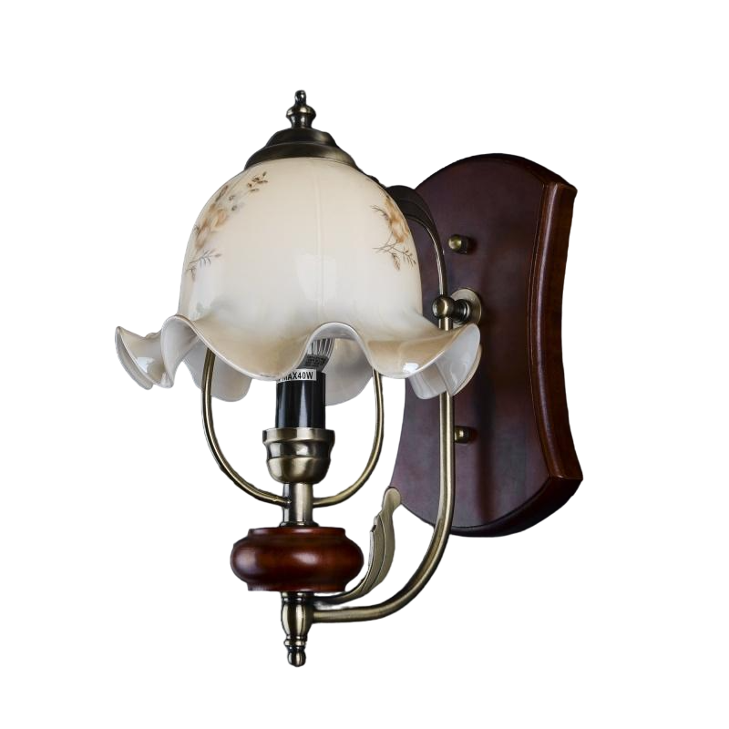 Бра настенное накладное BKL-055W/1 деревянное кантри (180034)