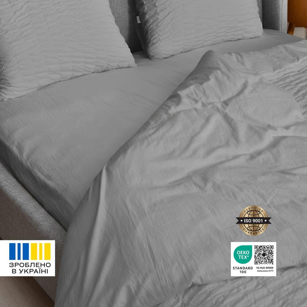 Комплект постельного белья евро IDEIA Cloud Dream жатка подарочная упаковка Серый/Бежевый (27070) - фото 3
