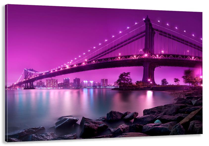 Картина на холсте в гостиную/спальню Ночной мост 60х100 см (MLP_102)