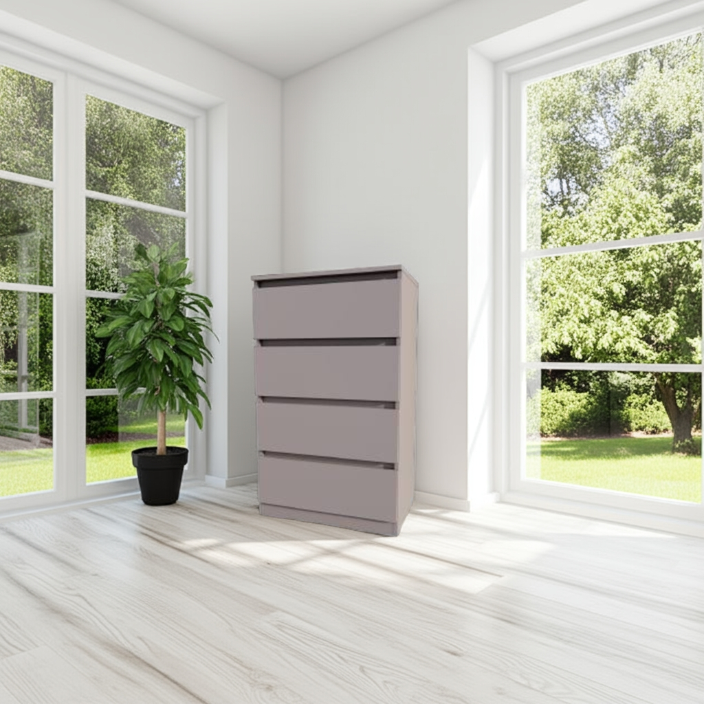 Комод MEBEX на 4 ящика 60х40х100 см Серый светлый (VM4B600LG) - фото 4 Комод MEBEX на 4 ящика 60х40х100 см Серый светлый (VM4B600LG) - фото 4