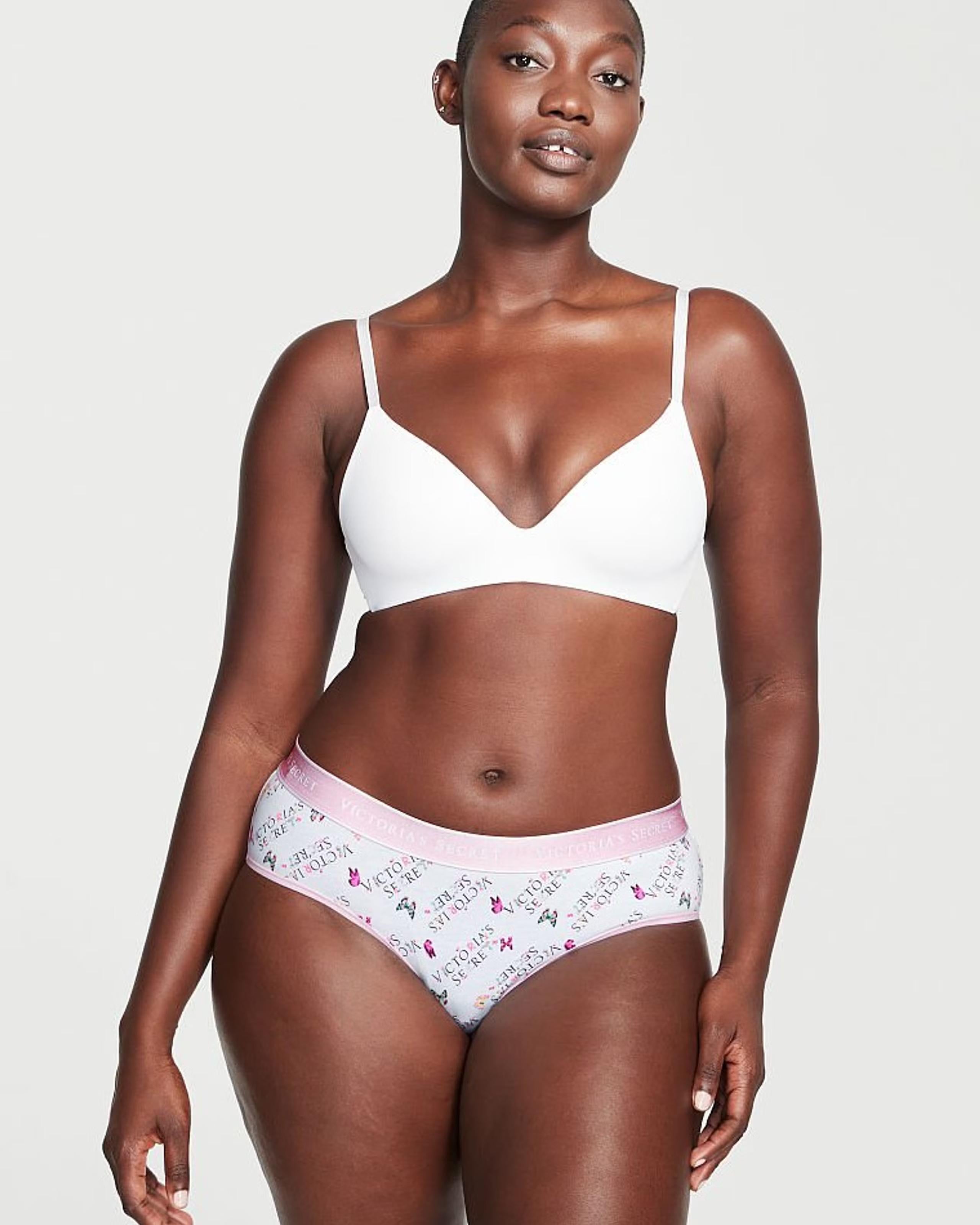 Трусики хлопковые Victoria's Secret Logo Hiphugger M Белый (26589891)