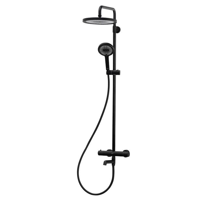Душевая колонна с термостатическим смесителем KOER KB-57029-05 3 функции Черный (KR5491)