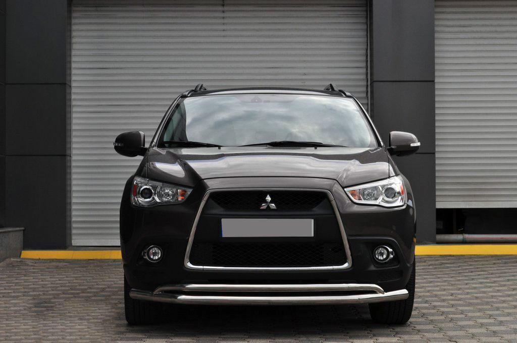 Передній захист ST017 CAN для Mitsubishi ASX 2010-2023 рр. нержавіюча сталь Хром