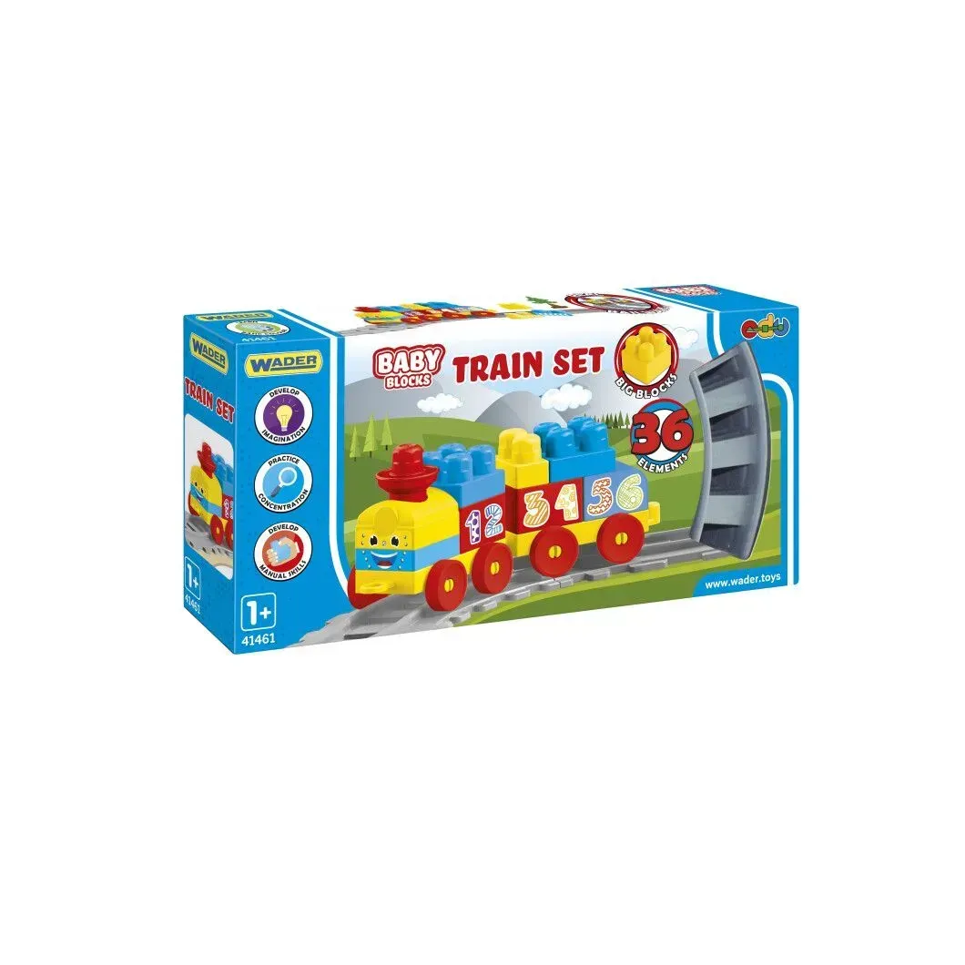 Конструктор Wader Baby Blocks Железная дорога из пластика 36 дет. Разноцветный (150-98-41461)