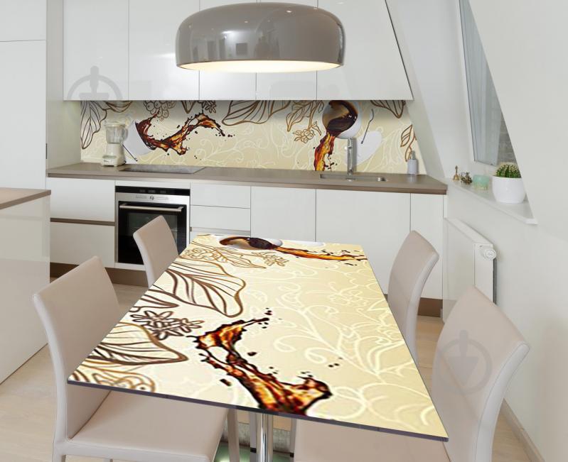 Наклейка 3Д виниловая на стол Zatarga «Застывший вкус» 600х1200 мм для домов, квартир, столов, кофейн, кафе