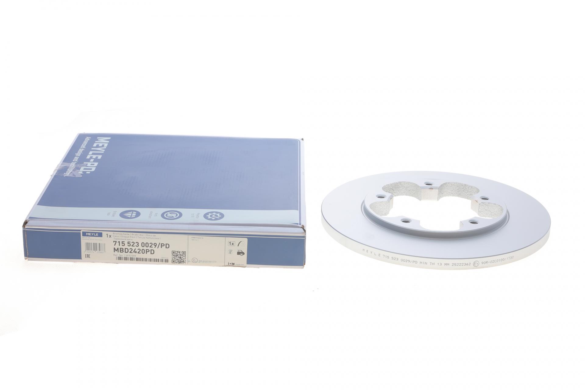 Диск тормозной задний Meyle для Ford Transit 2.2 TDCi 13-18 308x16 мм (715 523 0029/PD)