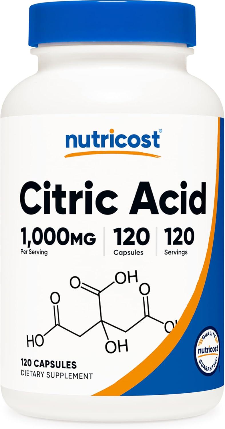 Лимонная кислота Nutricost Citric Acid 100мг 120 капс.