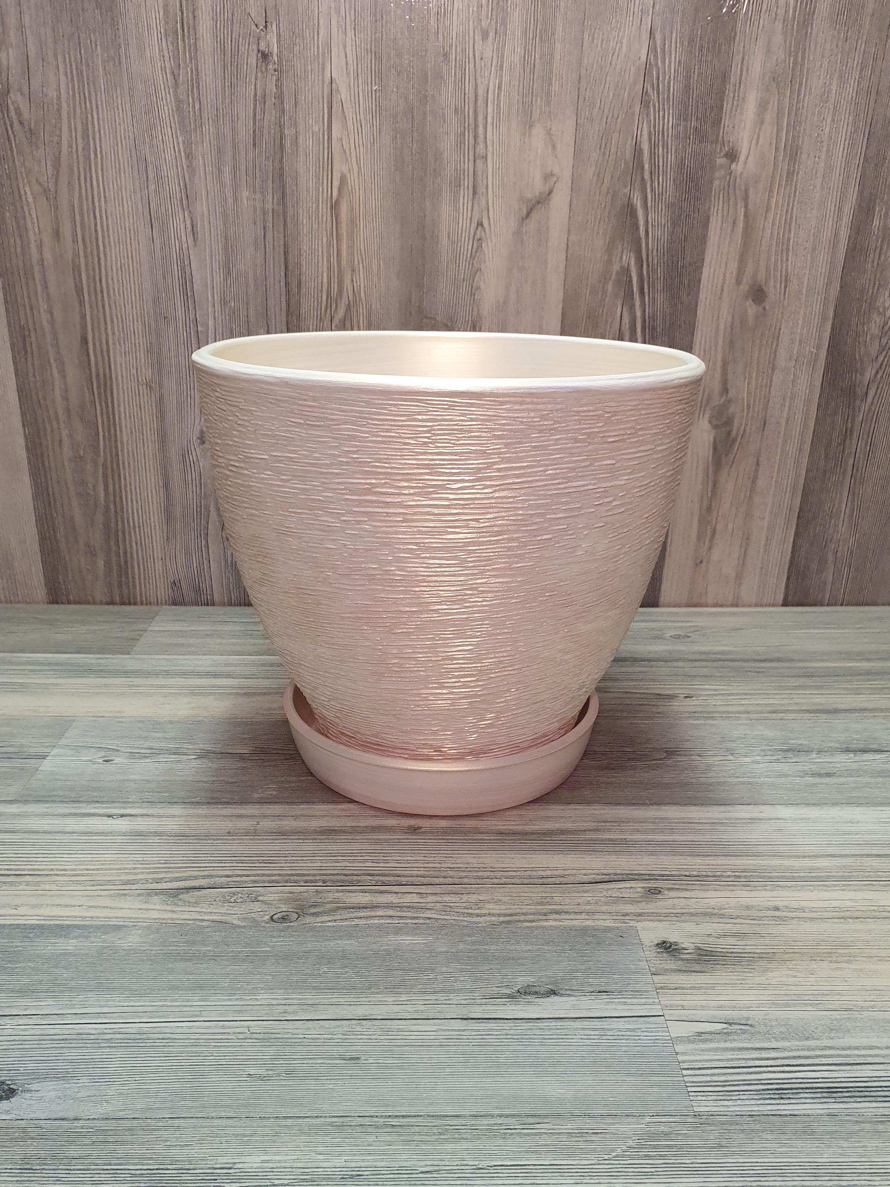 Горщик для рослин з піддоном 5 л Біло-золотий (5262) - фото 3 Горщик для рослин з піддоном 5 л Біло-золотий (5262) - фото 3