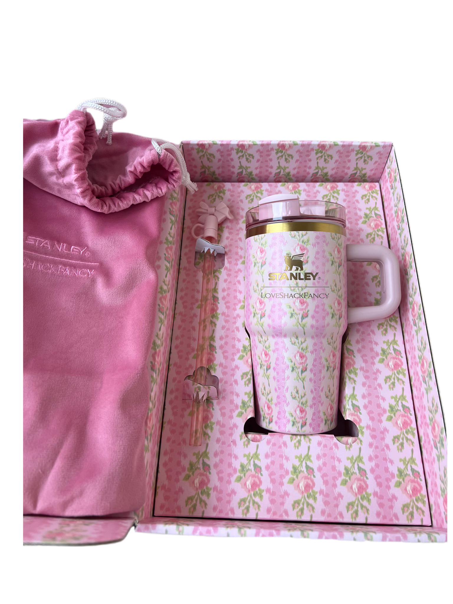 Термокружка Stanley Love Shack Fancy у подарунковій коробці 20 oz 591 мл Рожевий (28459029)