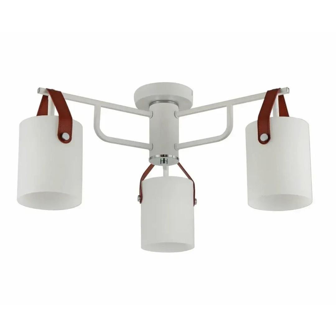 Люстра Valeso на три стеклянных плафона под лампы Е27 Белый/Хром (G 321035/3 CR+Matt white)