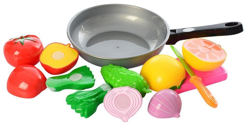 Продукты на липучке овощи/фрукты/сковородка (7013C)