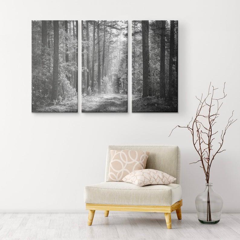 Модульная картина KIL Art Игра света среди крон из трех частей 128x81 см (M3_L_38)