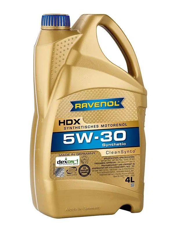 Моторне мастило RAVENOL 5W-30 HDX GM Dexos 1 SP/RC GF-6A 4 л (1111125-004)