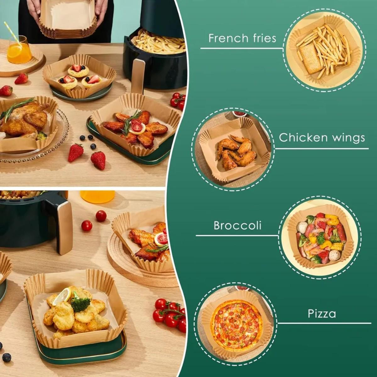 Набір пергаментних форм для аерогрилю та мультипечі Kraft квадратні 100 шт. 16х4,5/20х4,5 см - фото 10