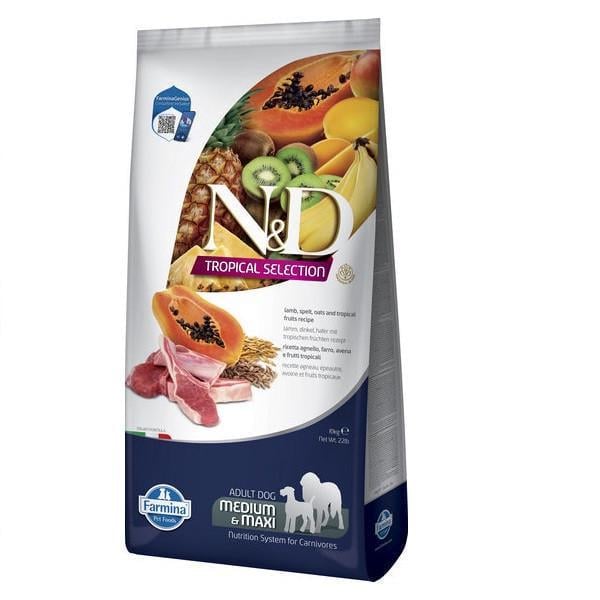 Корм сухой низкозерновой Farmina N&D Tropical Selection для взрослых собак средних и крупных пород с ягненком и тропическими (2998381768)
