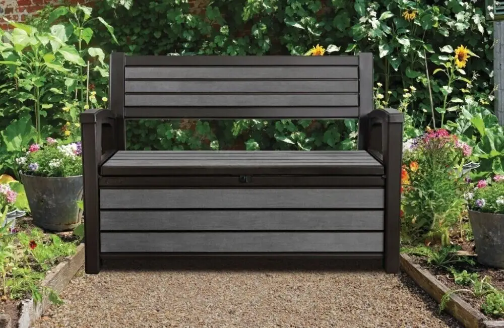 Скамейка-ящик садовая для хранения Hudson Storage Bench двухместная 227 л (CNT00008787) - фото 4