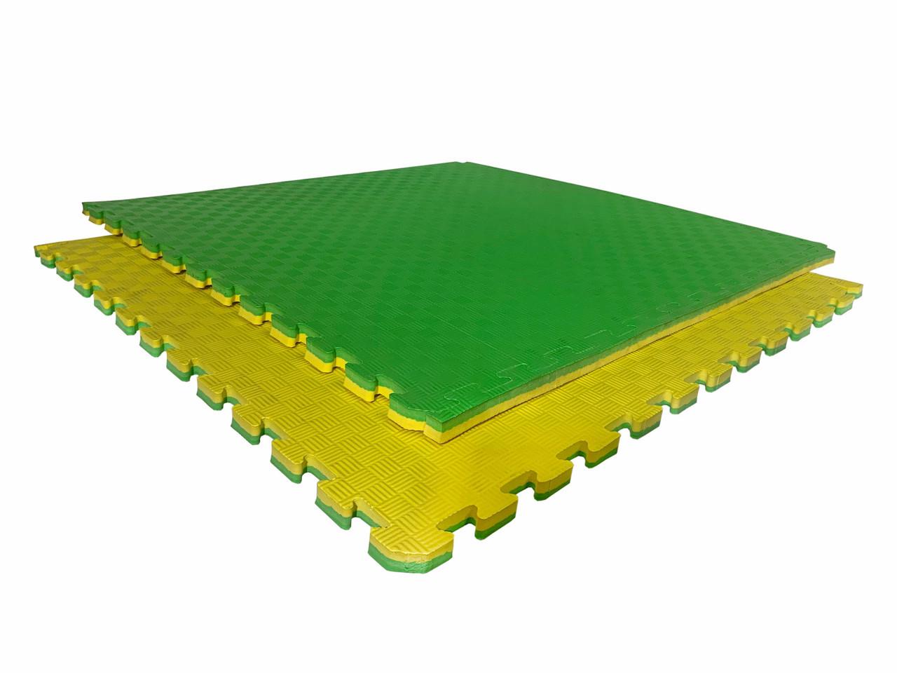 Мат Татамі Ластівчин хвіст 100х100х20 см Жовто-зелений